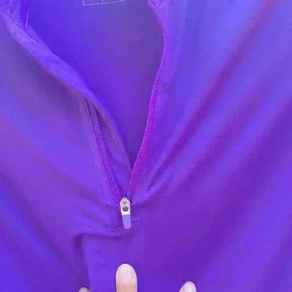 NIKE Pro dri-fit fitted 1/4 zip Pullover Purple / Orange Size Small - Picture 5 of 10